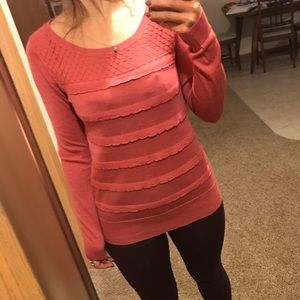 Loft brand muted pink/mauve scallop sweater